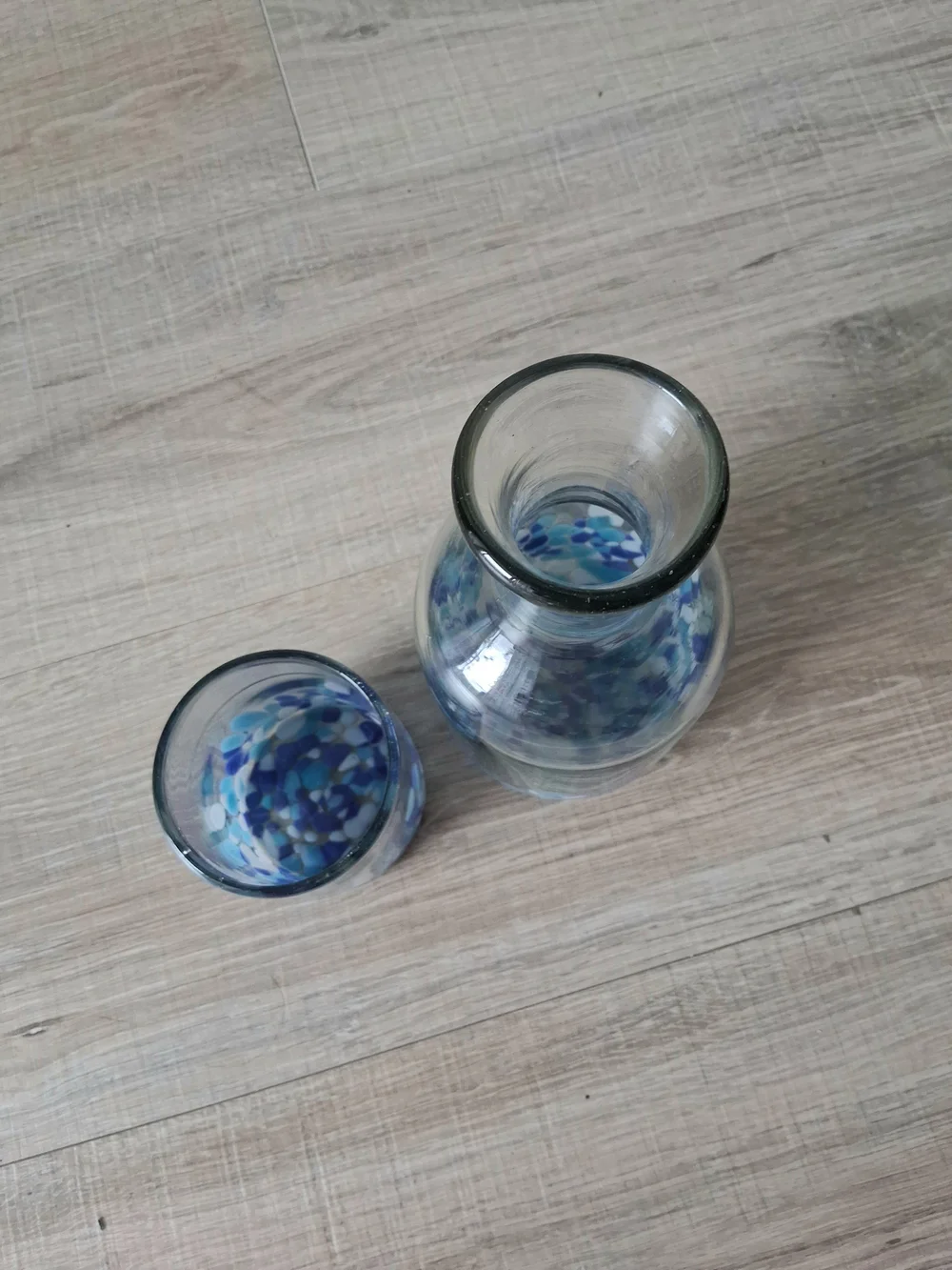Hand Blown Recycled Glass Carafe and Tumbler Set by Novica